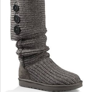 UGG® Classic Cardy Button Detailed Knit Boots